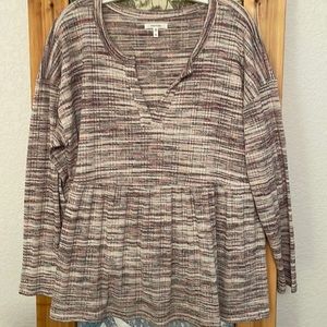 Long sleeve smock multi color top